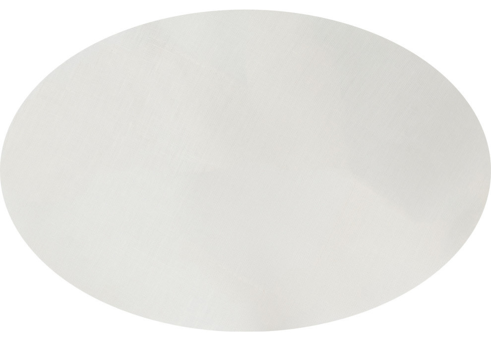 Ivory Linen Tablecloth, 68x98 Oval