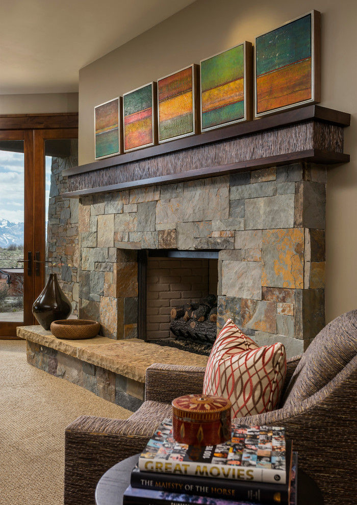 Contemporary family room in Salt Lake City.