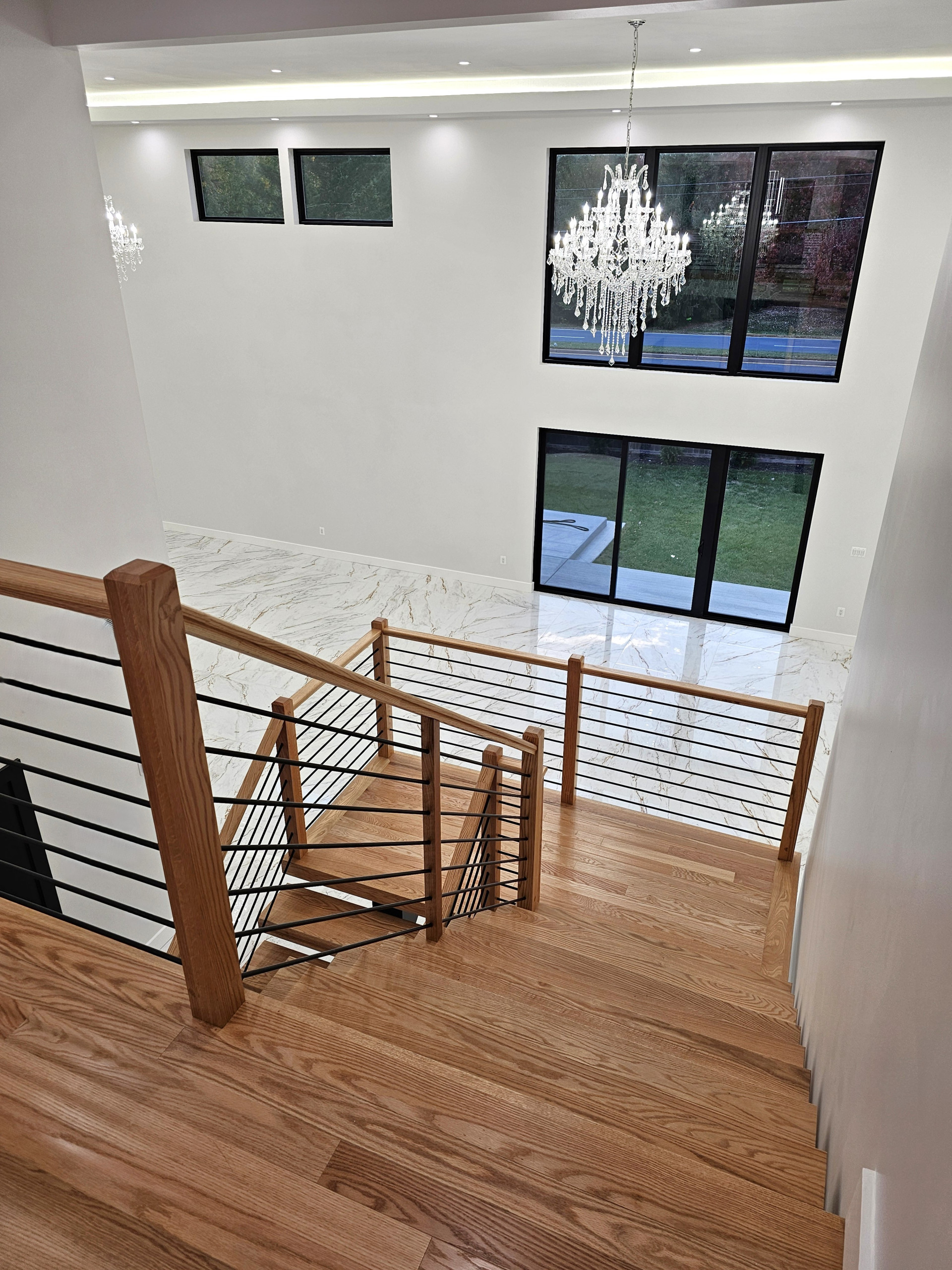 143_Modern Floating Red Oak and Metal Staircase, Sterling, VA