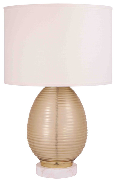 Jamie Young Lighting Table Lamp Base Egg Ribbed Taupe Large