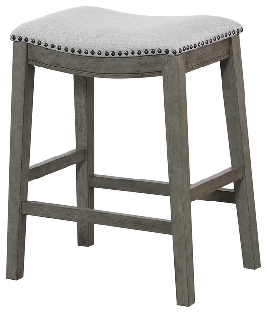 Saddle Stool 24 In Beige Fabric And Antique White Base Set Of 2 Saddle Stool 24 In Beige Fabric And Antique White Base Set Of 2 Transitional Bar Stools Counter By Office Star S