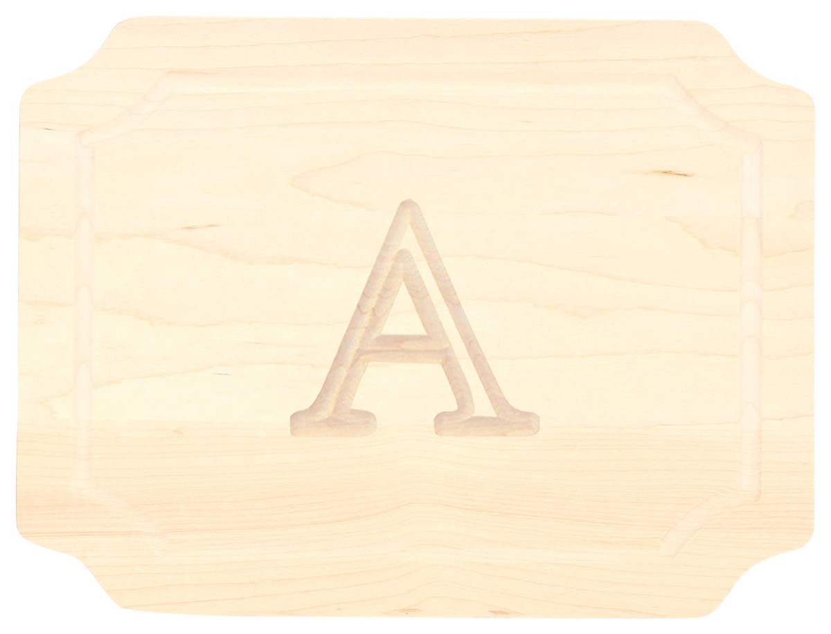 BigWood Boards Scalloped Monogram Maple Cheese Board, A