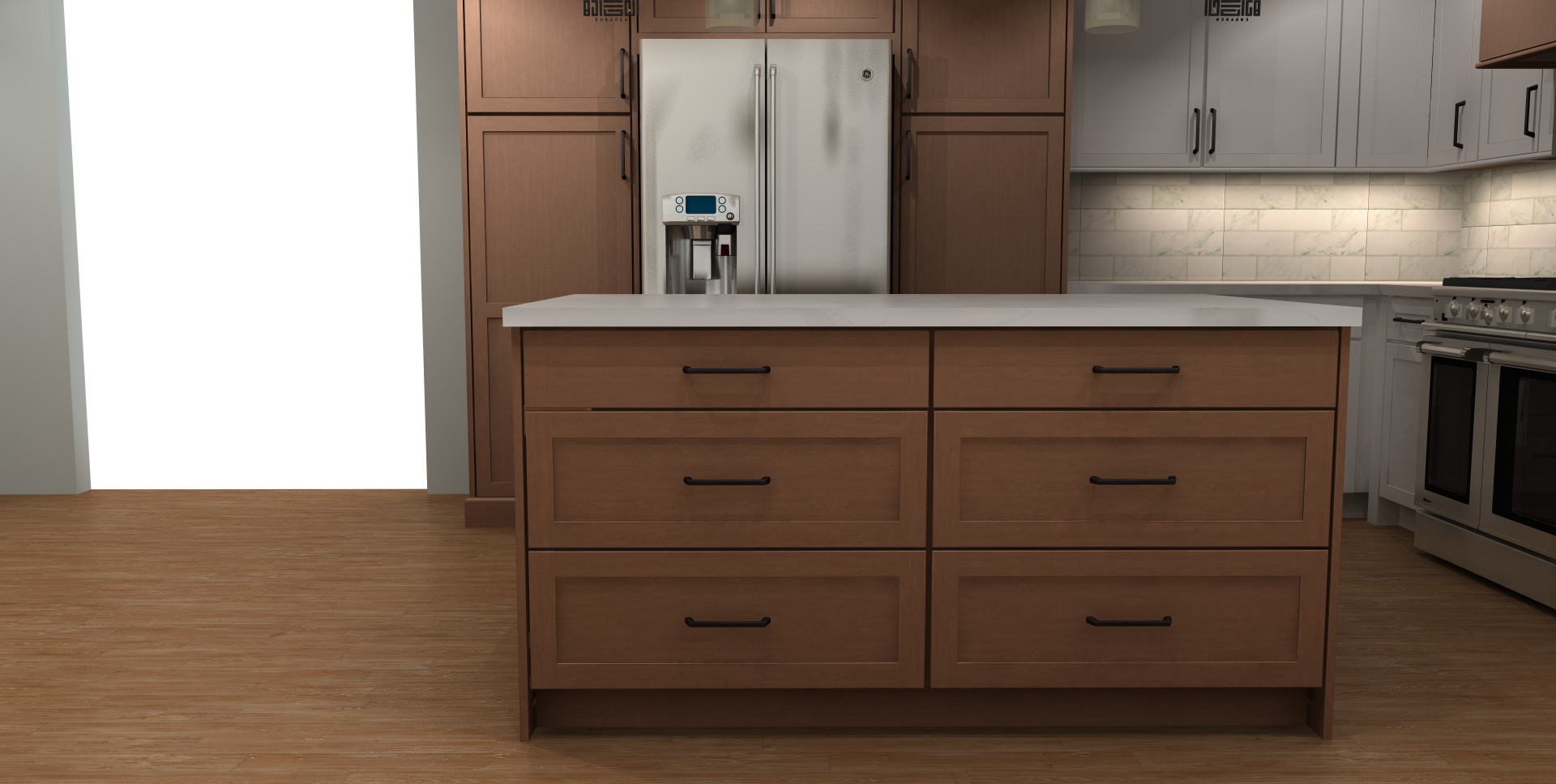 Concept Renderings of Kitchen Design for Baltimore Kitchen Remodel in the Homela
