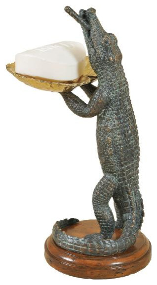 Brass Crocodile Soap Dish