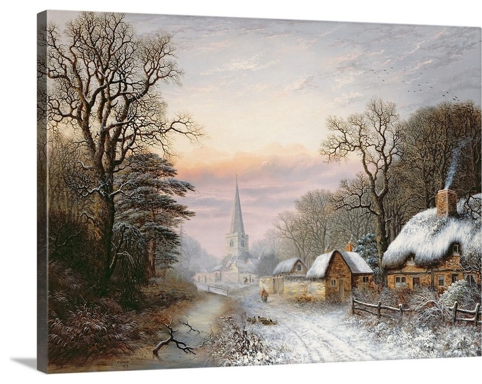 Winter landscape, 1869 Wrapped Canvas Art Print, 16"x12"x1.5"