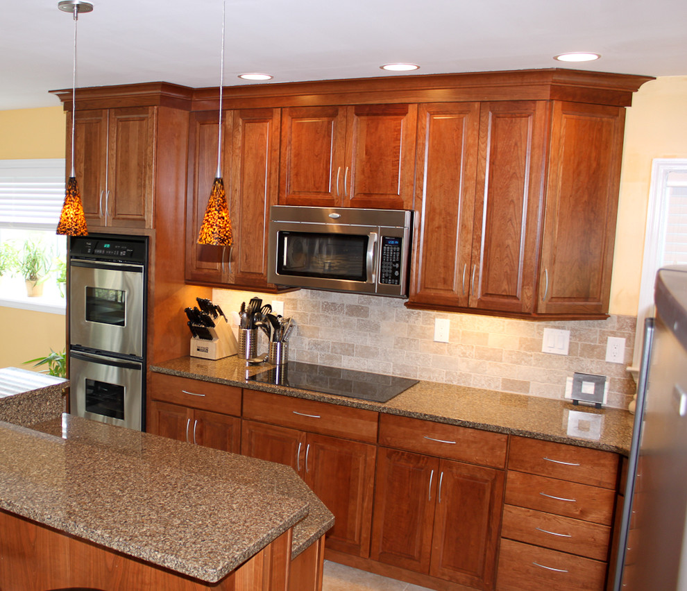 Kraftmaid Cabinets Northfield Cherry Sunset Eclectic Kitchen Philadelphia By Lowe S Of Delran Nj