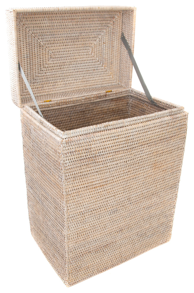 Artifacts Rattan™ Rectangular Hamper With Hinged Lid Tropical