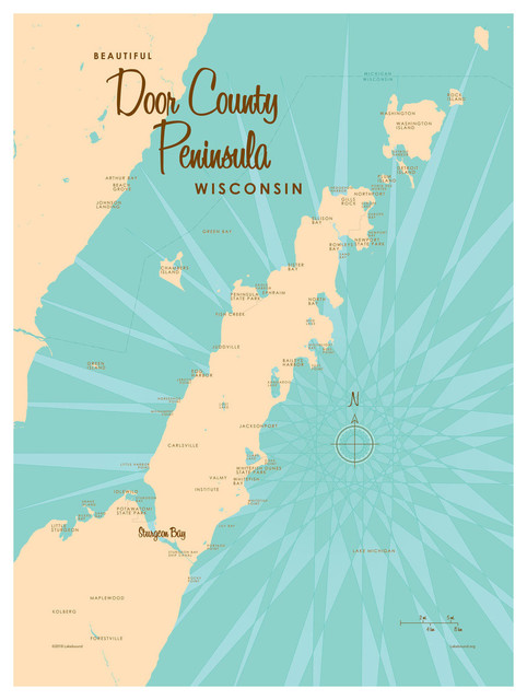 Lakebound Door County Peninsula Wisconsin Art Print 9 X12