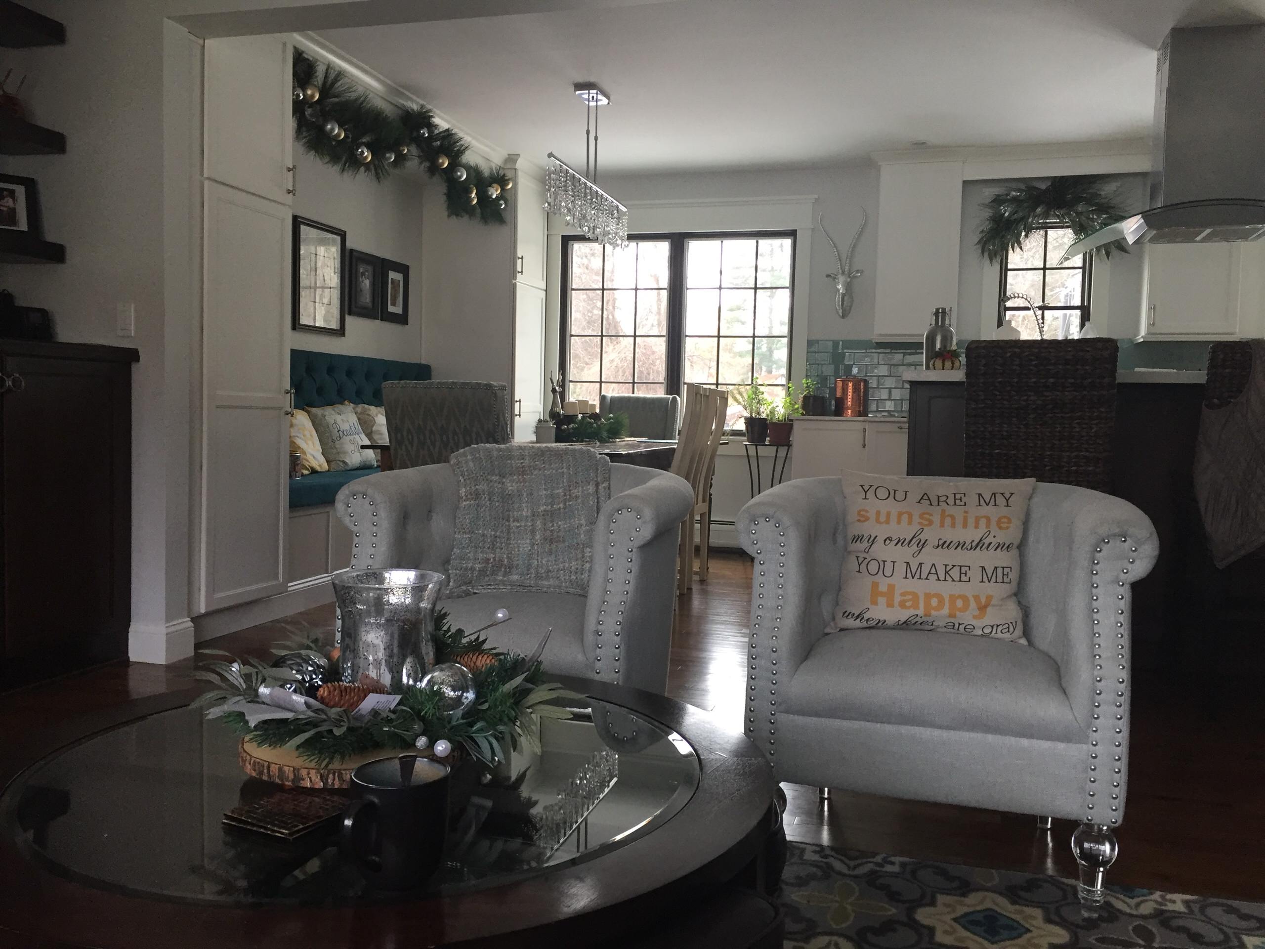 View to Banquette, Table and Island