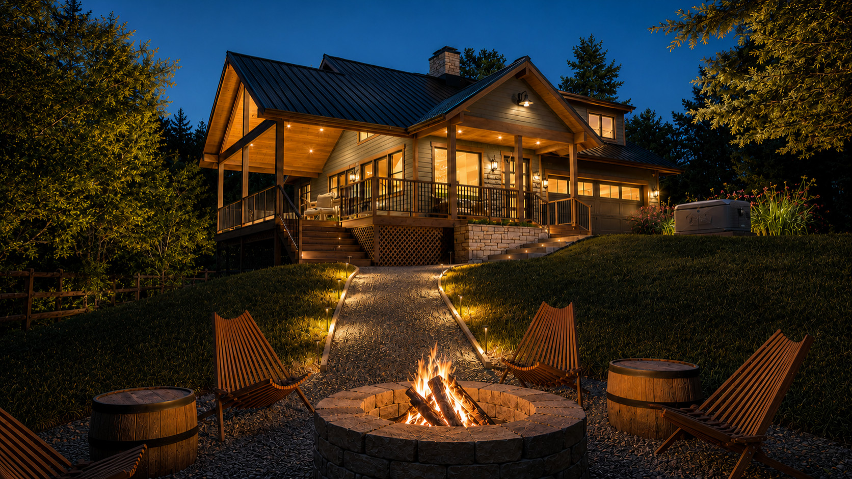 Modern Craftsman Cabin with Outdoor Living