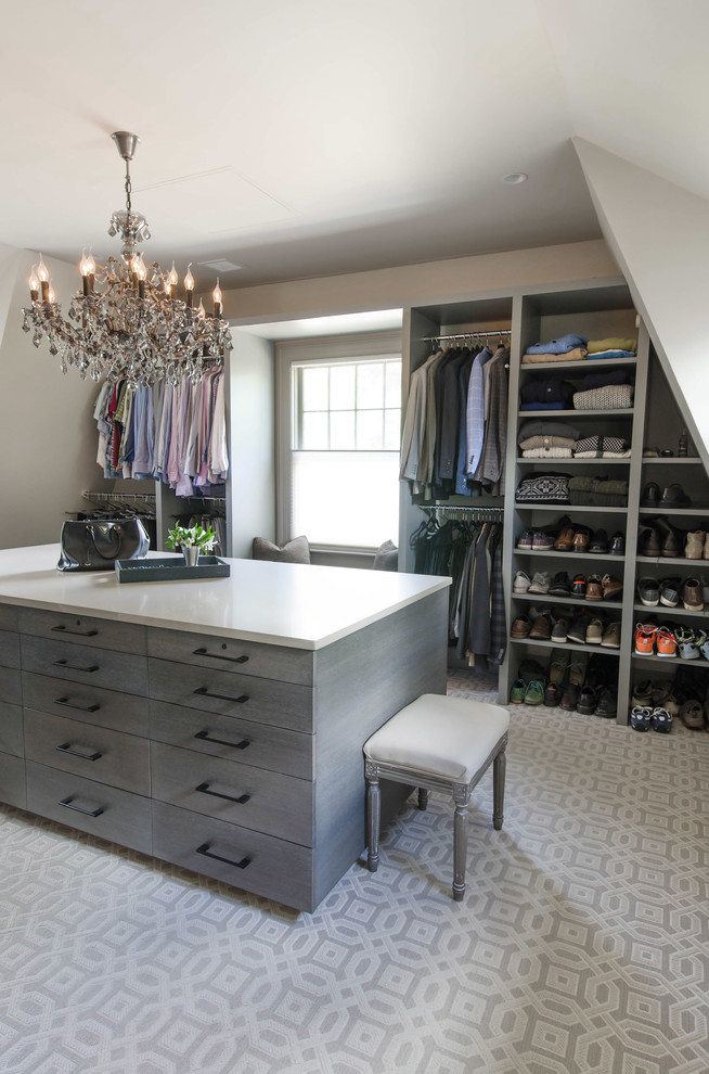 This is an example of a contemporary storage and wardrobe in Boston.