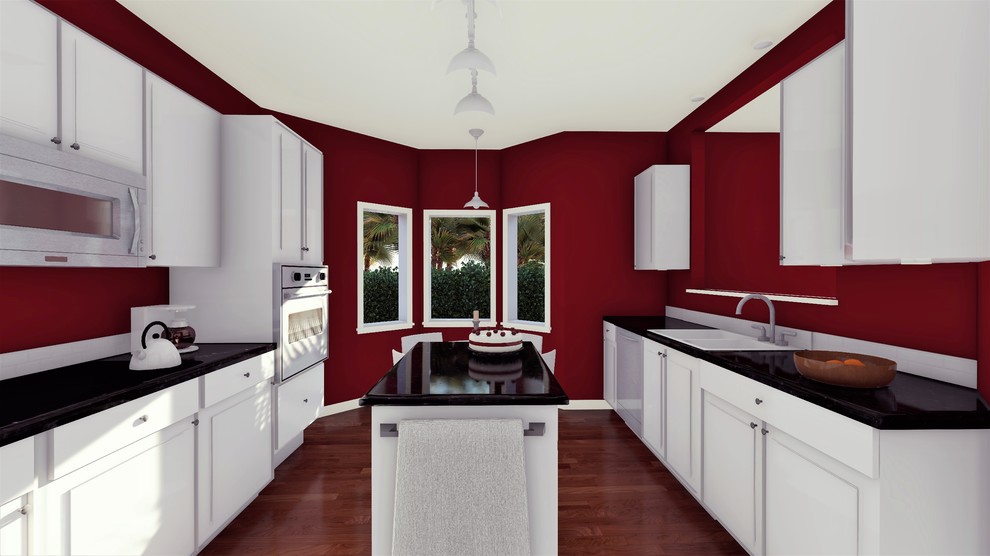 Transitional kitchen photo in Miami