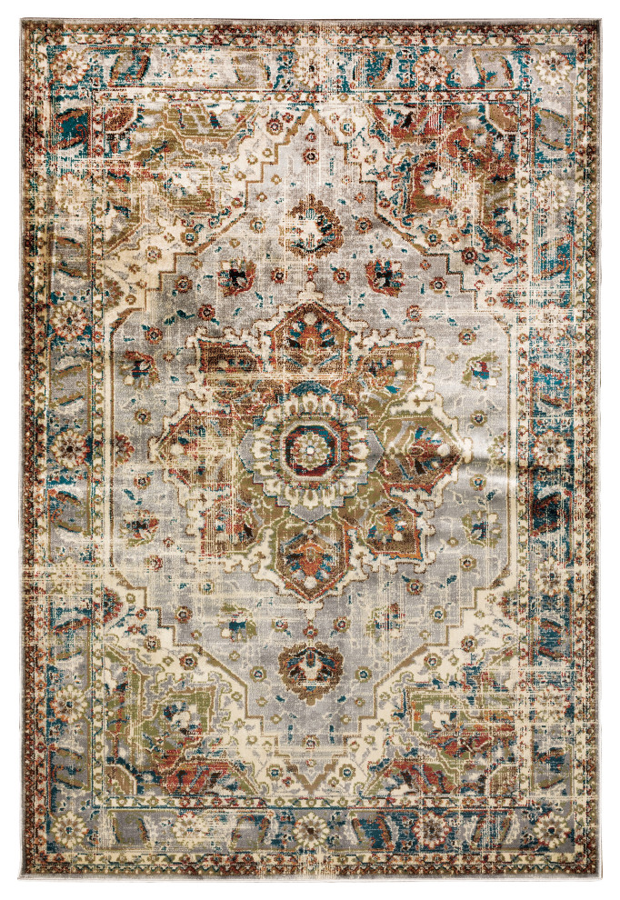 Oriental Weavers Juliette 205E3 Grey/Rust Area Rug - Mediterranean ...
