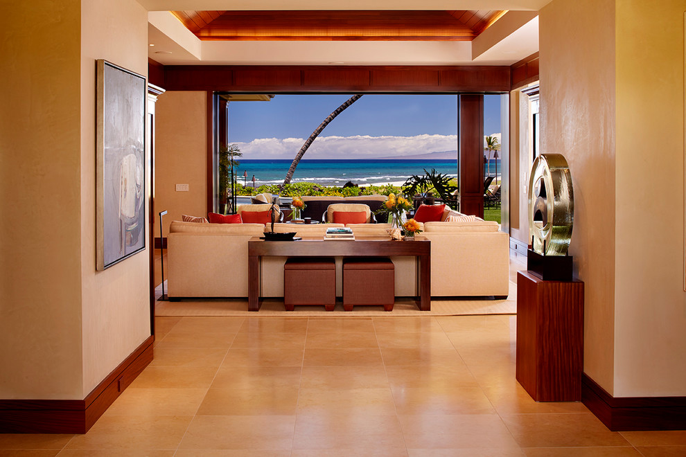 Design ideas for a tropical hallway in Hawaii.