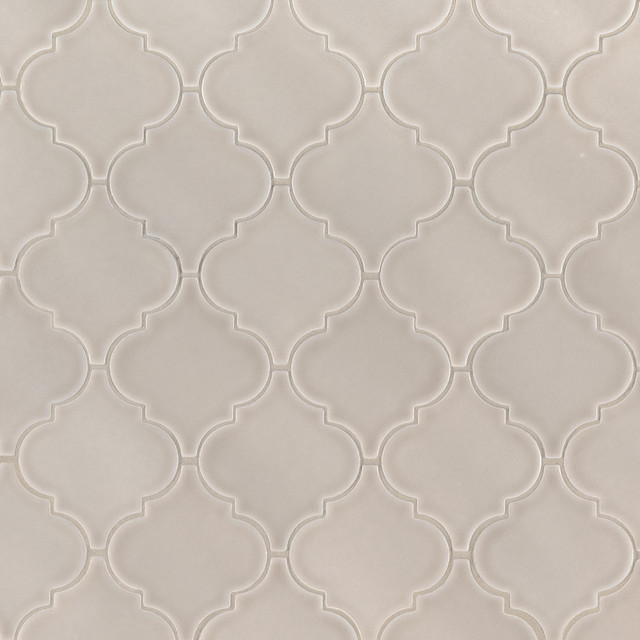 Portico Pearl Arabesque Ceramic Mesh Mounted Mosaic Tile Sample Portico Pearl Arabesque Ceramic Mesh Mounted Mosaic Tile Sample Terranean By Msi