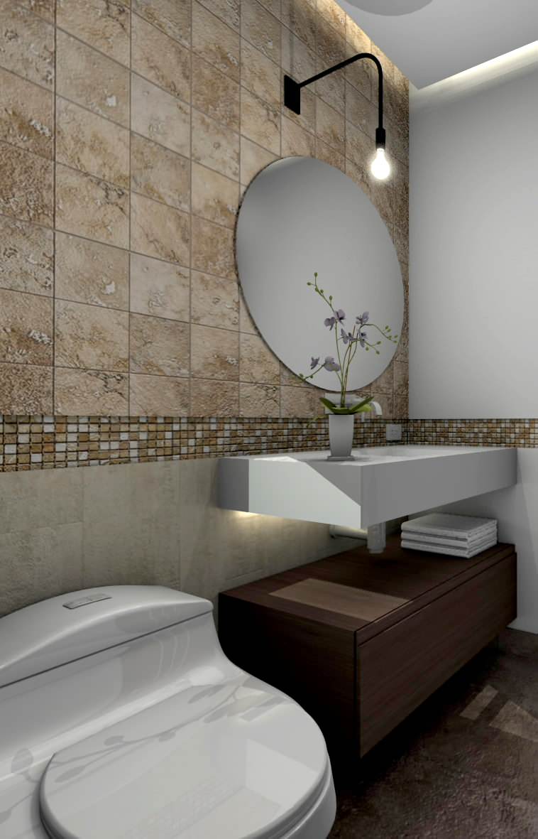 Photos et idées déco de WC et toilettes avec un carrelage marron et du  carrelage en marbre - Décembre 2023 | Houzz FR