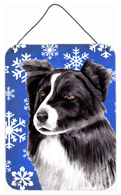 Border Collie Winter Snowflakes Holiday Metal Wall Or Door Hanging Prints Traditional Outdoor Wall Art By The Store