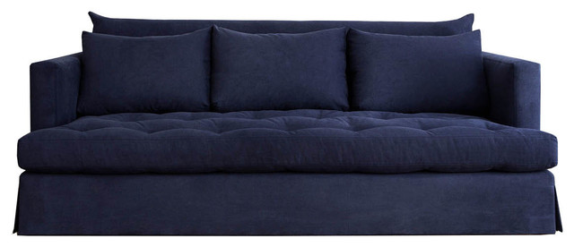 Adella Traditional Navy Blue Tufted Sofa Contemporary Sofas By Adella Traditional Navy Blue Tufted Sofa