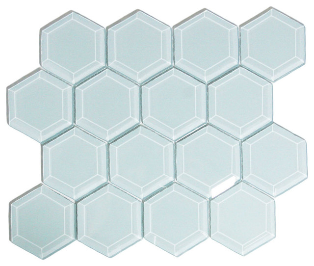 Vapor Hexagon Beveled Glass Tile Contemporary Wall And Floor Tile