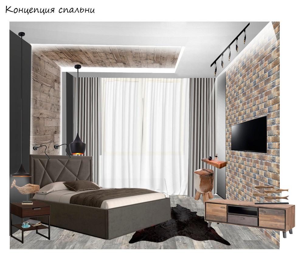 Концепция квартиры в стиле легкий лофт.