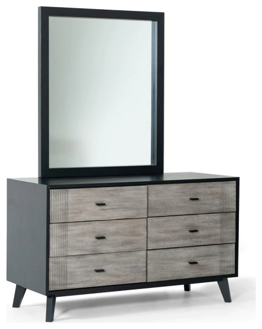 Ava Contemporary Gray & Black Dresser - Midcentury - Dressers - by ...