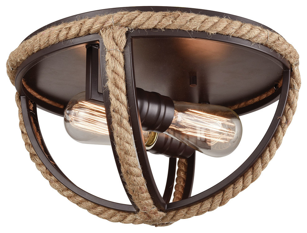 Natural Rope 2 Flush Oil Rubbed Bronze