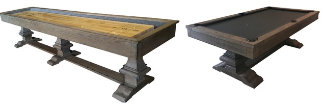 Beaumont 8 Pool Table And 12 Shuffleboard Combo Package By Plank And Hide Traditional Game Tables By Sawyer Twain