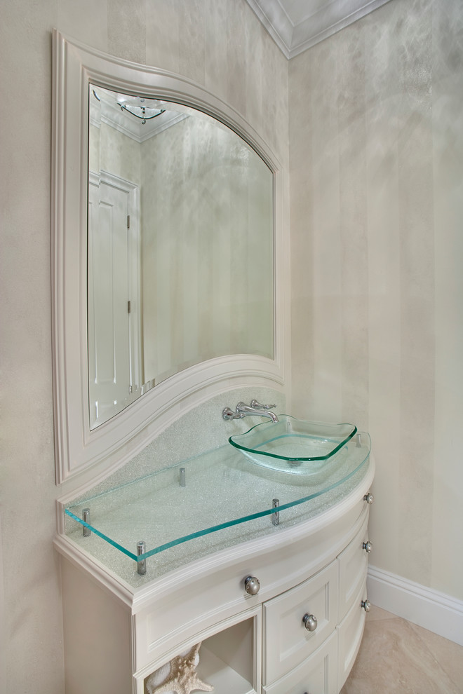 Example of a transitional bathroom design in Miami