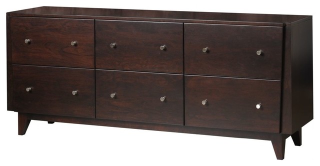 Green Bay Road 6 Drawer Low Dresser Midcentury Dressers By