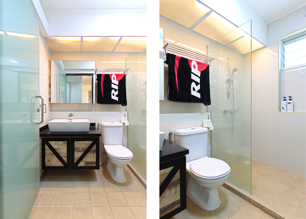This is an example of an industrial bathroom in Singapore.