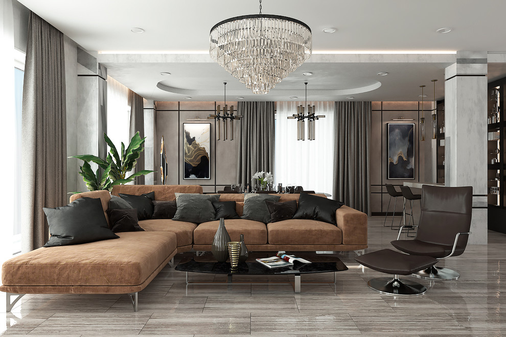 Дизайн гостиной в загородном доме, г. Ялта