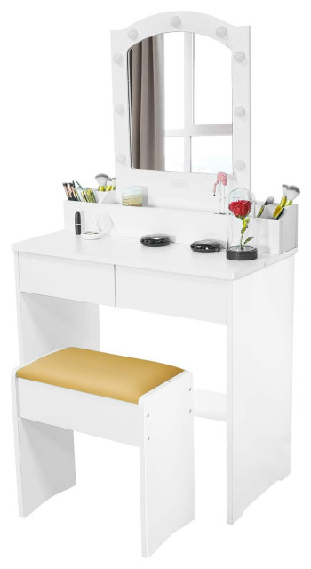 makeup vanity table and mirror with lights