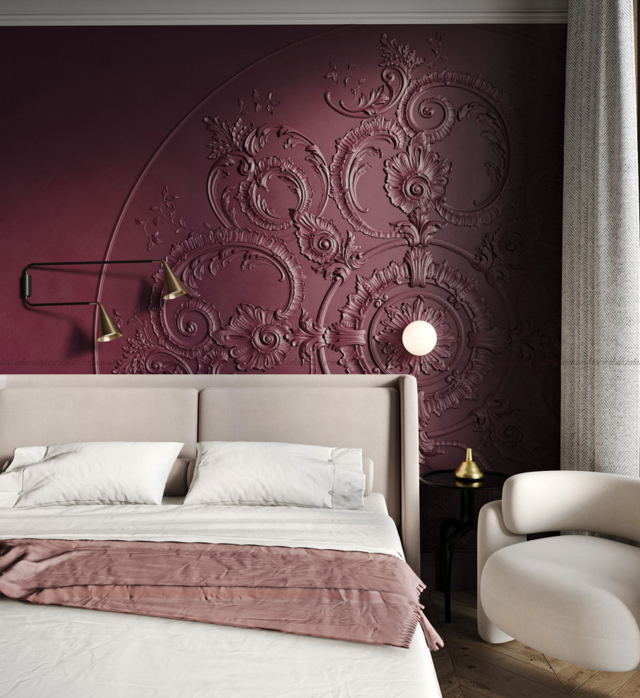 Спальня в краске ARGIL COLOUR "HELLEBORE POURPRE"