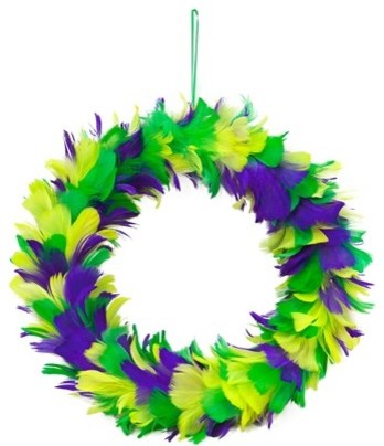Mardi Gras Feather Wreath