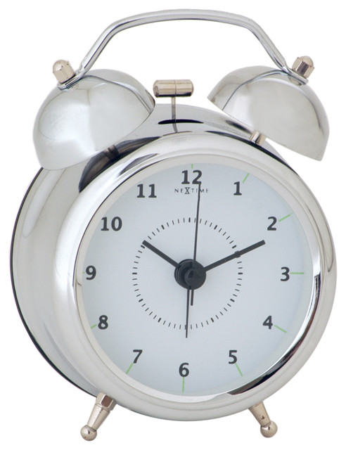 Wake Up Alarm Clock Shiny Silver Bell Small Battery Wake Up Alarm Clock Shiny Silver Bell Small Battery Operated Midcentury Clocks By Unēk Goods Llc