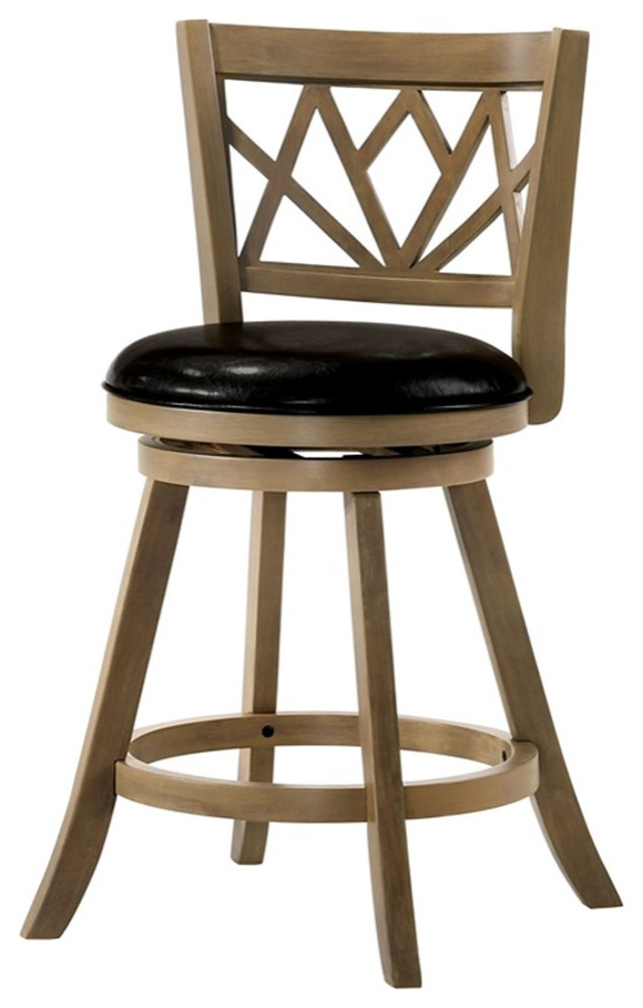 Bowery Hill Modern Wood 24Inch Swivel Bar Stool in Maple Finish
