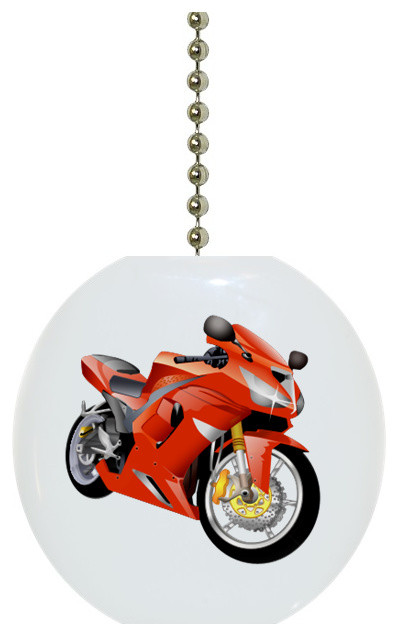 Red Motorcycle Ceiling Fan Pull Contemporary Ceiling Fan