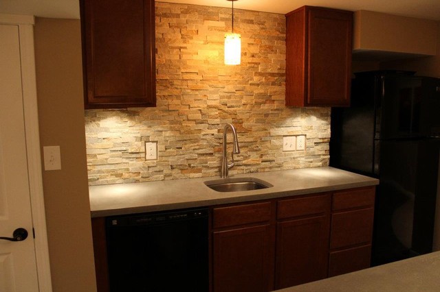Grey Concrete Countertops Modern Basement St Louis By
