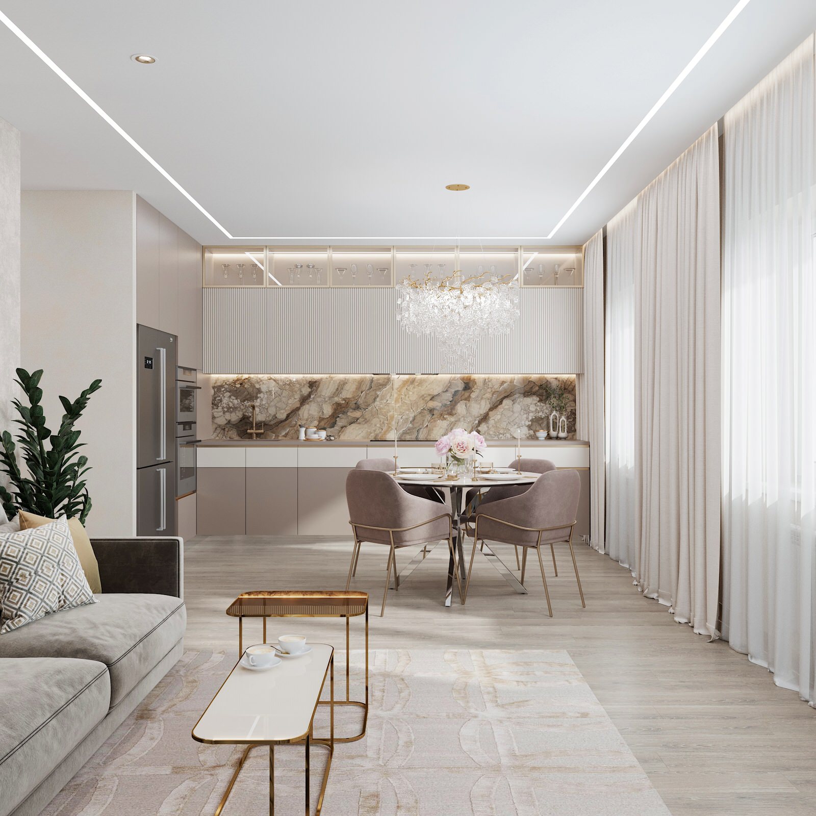 2023г. Интерьер квартиры 62 м2 в ЖК "Оазис"