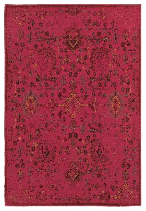 Oriental Weavers Revival 3692H Pink Rug, 7'10" X 10'10" Contemporary Area Rugs by