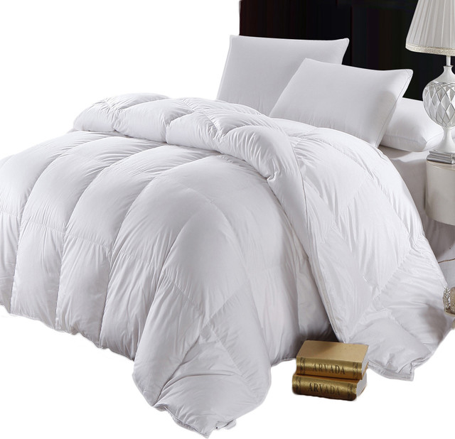 Solid White Siberian Goose Down, Egyptian Bedding California King Siberian Goose Down Comforter