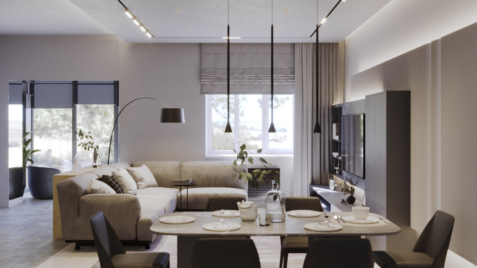 Кухня-гостиная квартиры в Петропавловске.