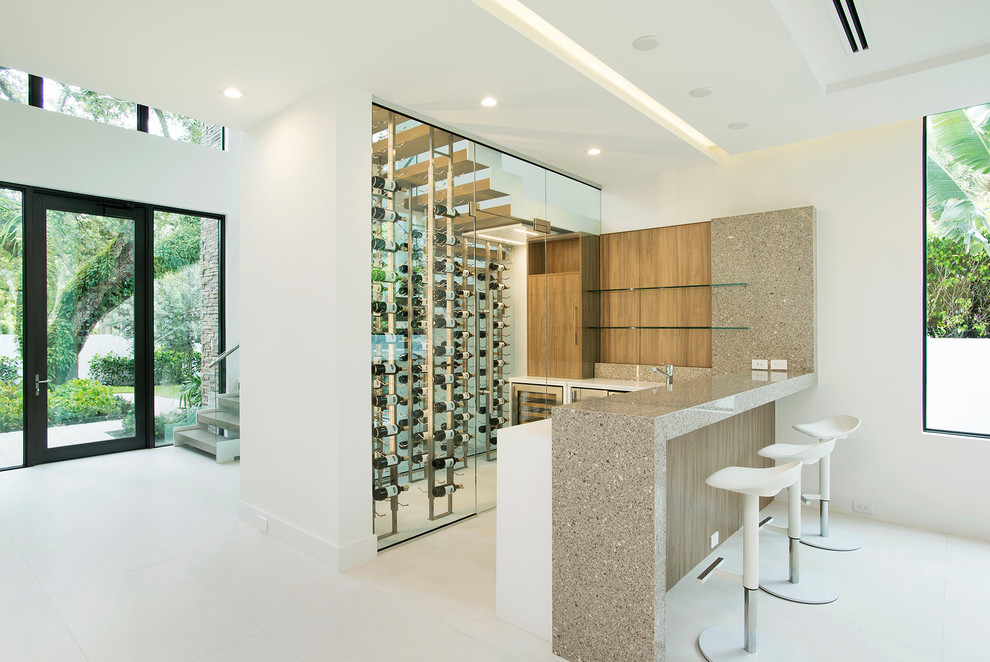 Modern wine cellar in Miami.