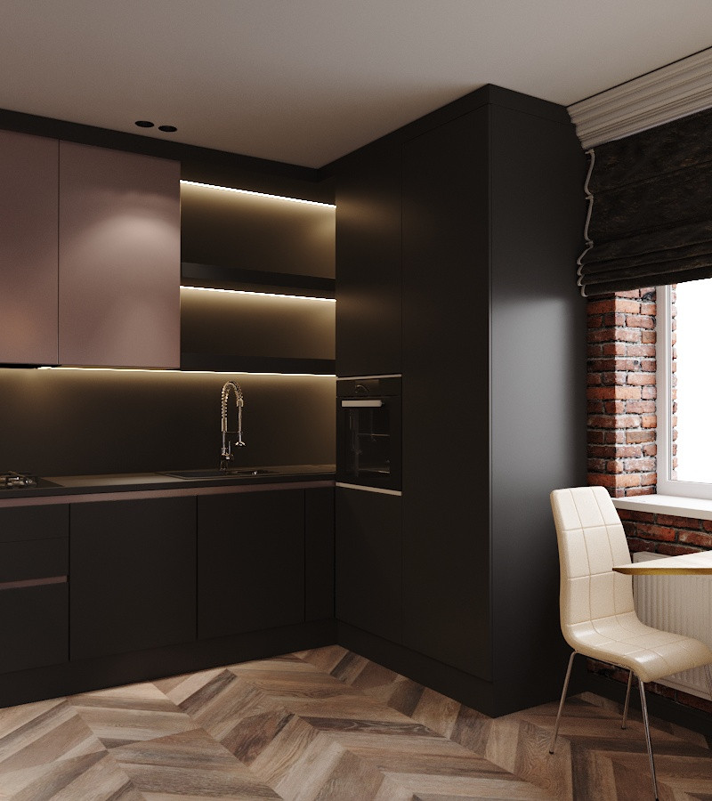 Кухня в стиле лофт для загородной жизни