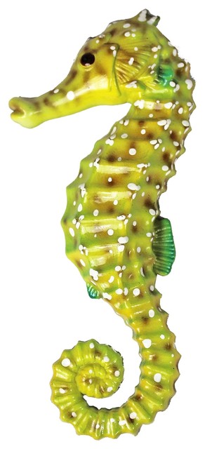 Tropical Tiki Ocean Seahorse Wall Decor Lime Green 9 Inch Plaque