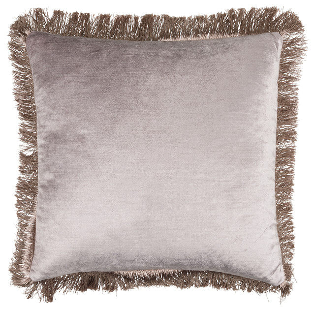 Lovisa Fringes Cushion Anthracite Contemporary Decorative