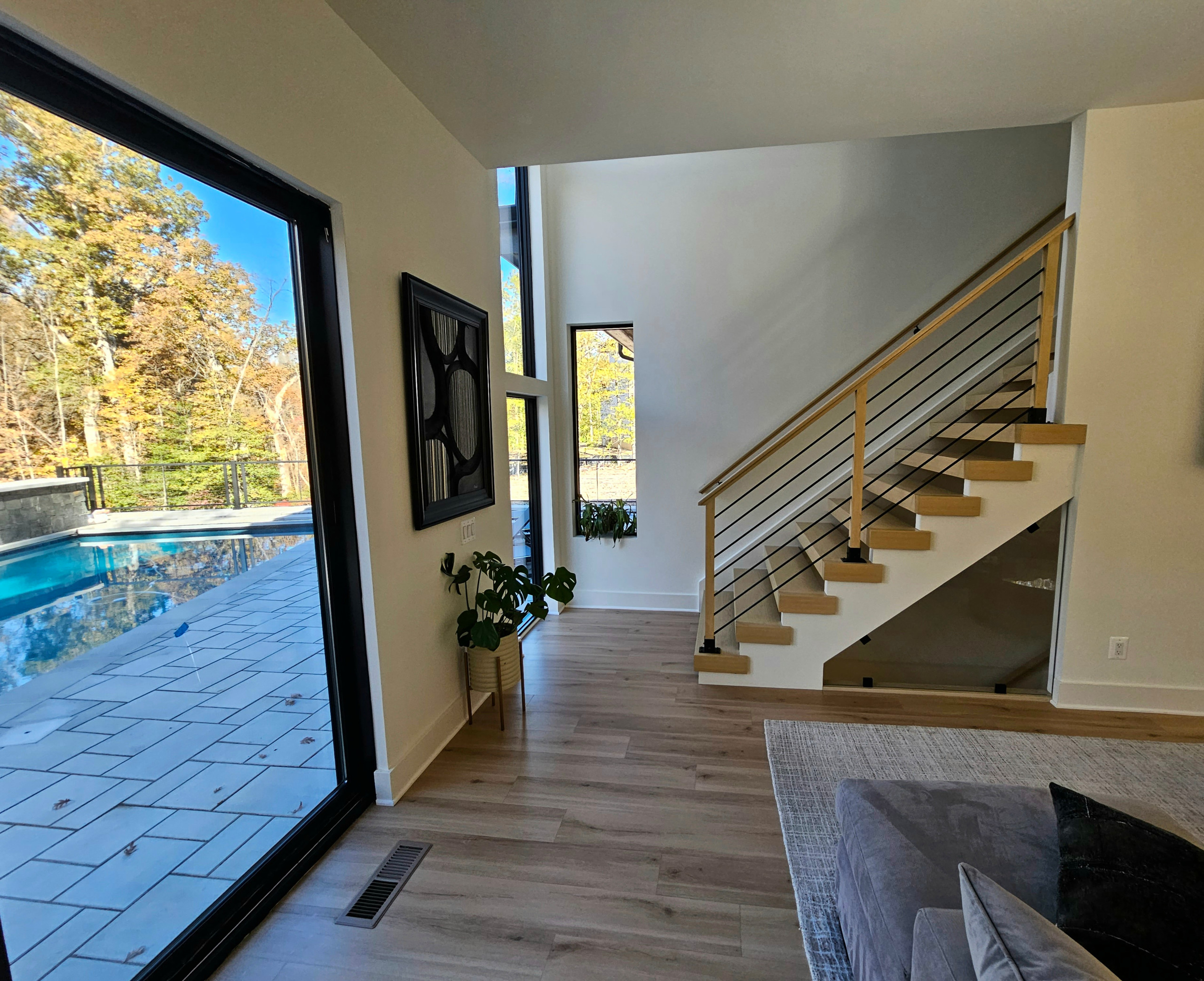111_Open-Rise Stair with a Stunning Pool View, Great Falls, VA 22066
