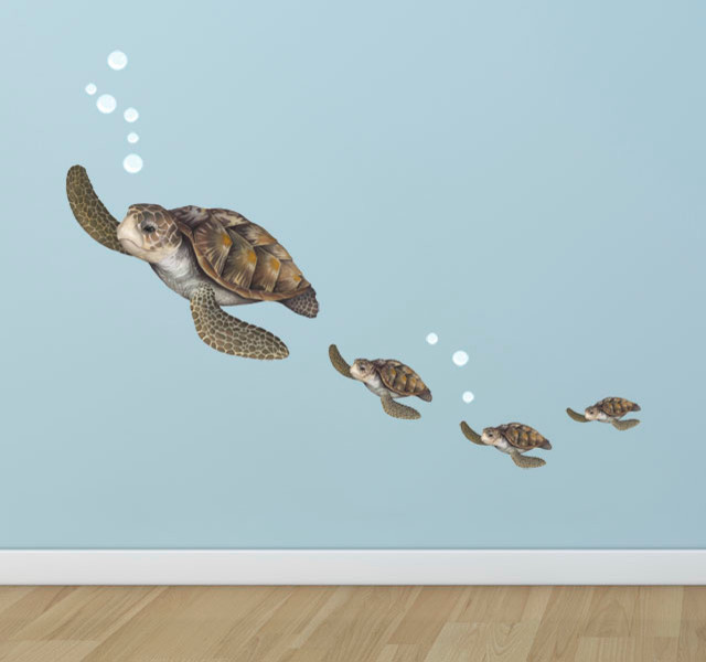 Sea Turtle Family Wall Decal Beach Style Wall Decals by CreateA