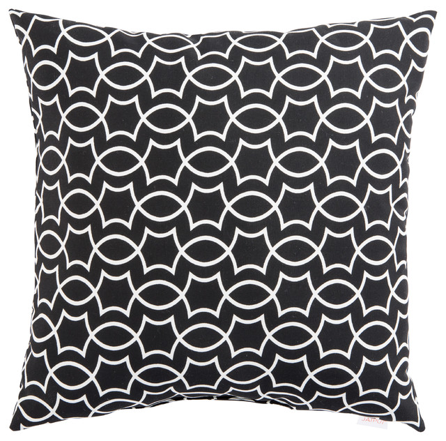 Jaipur Living Titan Black/White Geometric Indoor/Outdoor Throw Pillow, 18"