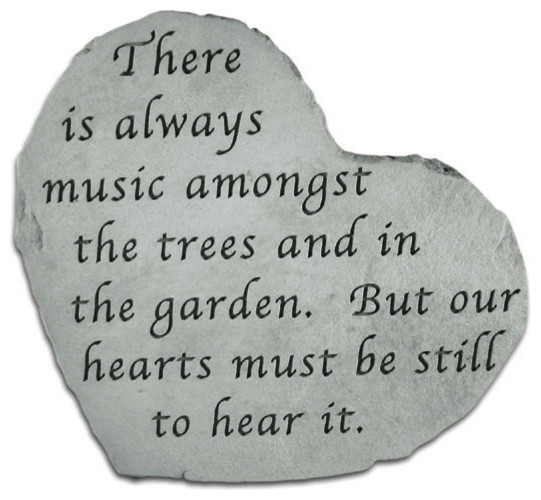 "There is Always Music" Heart Garden Stone